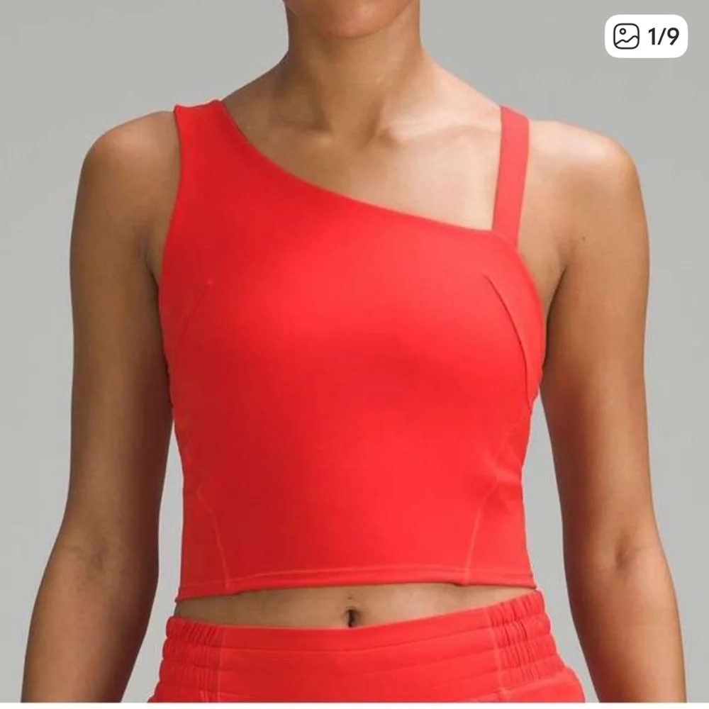 Lululemon Women's Everlux Asymmetrical Tennis Tank Top red Sz‎ 0